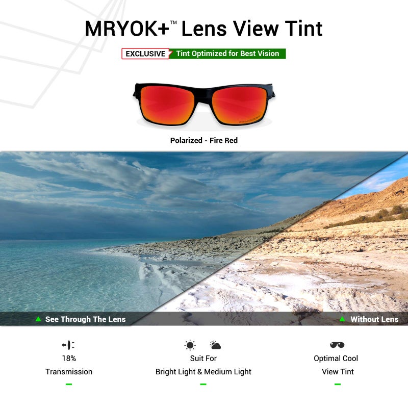 Mryok+ Polarized Replacement Lenses for Oakley Holbrook OO9102 - Fire Red - Image 4
